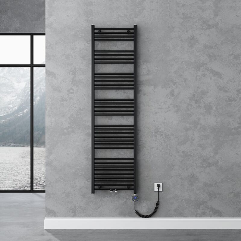 foto del prodotto doporro radiatore piatto 180x50cm con elemento riscaldante 1000w, radiatore scaldasalviette termoarredo da bagno riscaldamento elettrico o da acqua