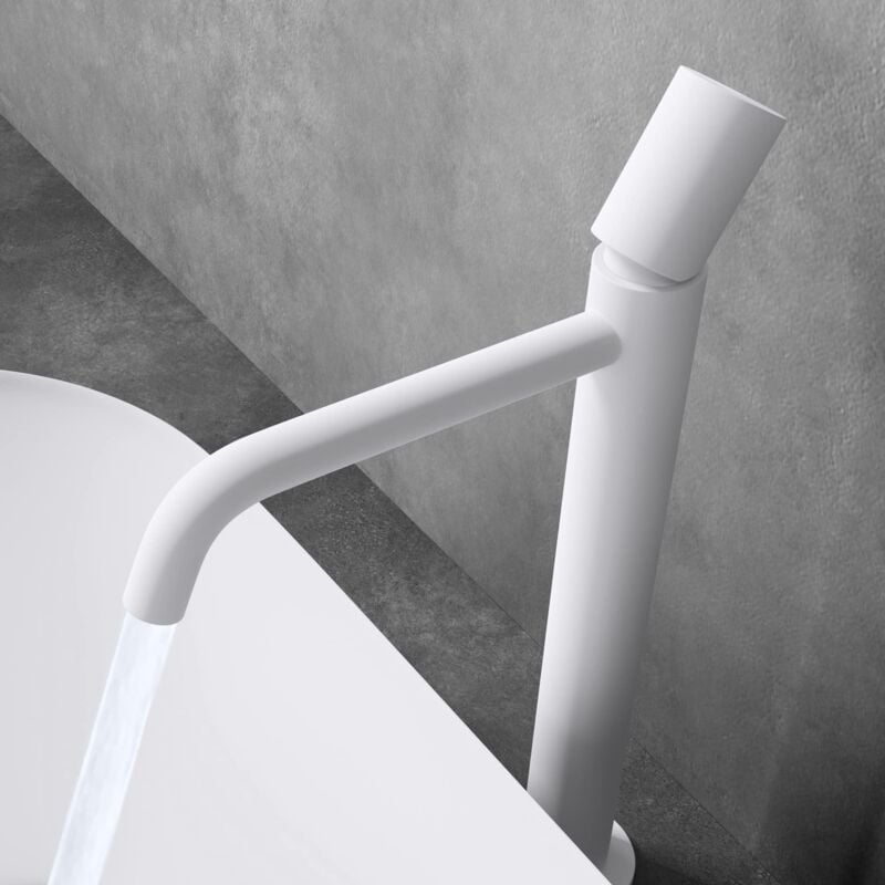 foto del prodotto doporro rubinetto bagno miscelatore per lavabo caldo e freddo regolabile miscelatore monocomando 28cm wam 7213 bianco