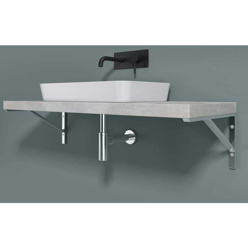foto del prodotto doporro set 3 supporto da parete per lavandino500mm, set 3 reggimensole mensole porta asciugamani wh02 in acciaio inossidabile