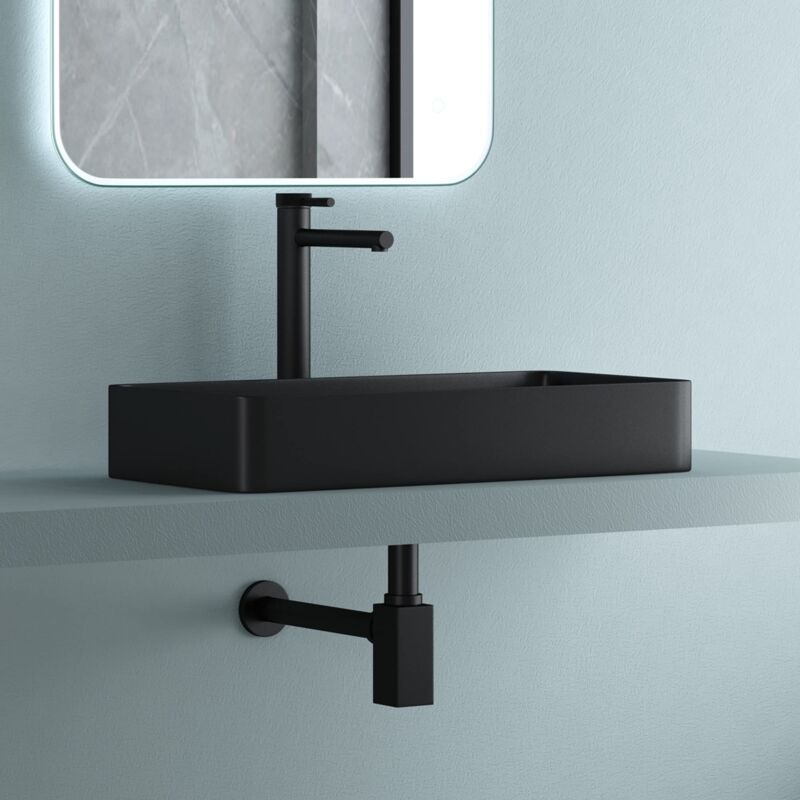 foto del prodotto doporro sifone a tazza universale per lavabo mobile bagno sifone tubo quadrato antiodore in ottone nero 1 1 4 x 32 mm siphon 06
