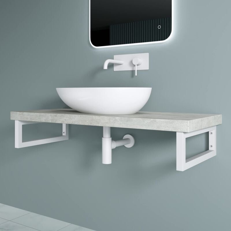 foto del prodotto doporro staffe reggimensola rettangolare in acciaio inox supporti da parete per mensole, lavabi e porta asciugamani, bianco, set da 3 pezzi,