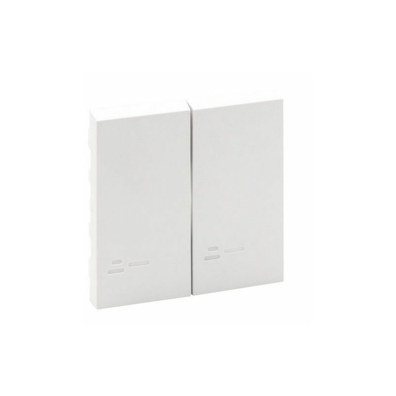 foto del prodotto doppia chiave nilo step con display per interruttore e levetta bianco opaco legrand 864108