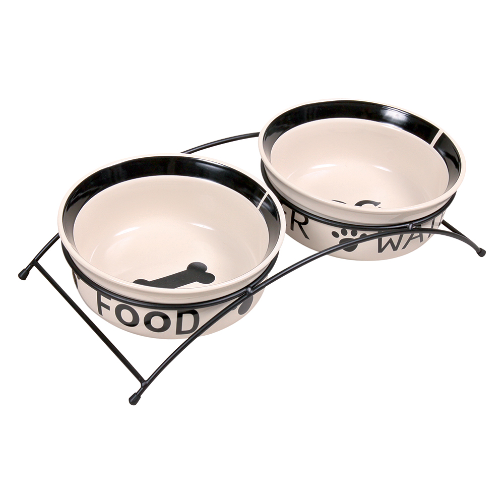foto del prodotto doppia ciotola con supporto trixie eat on feet 2 x 1,6 l, 20 cm