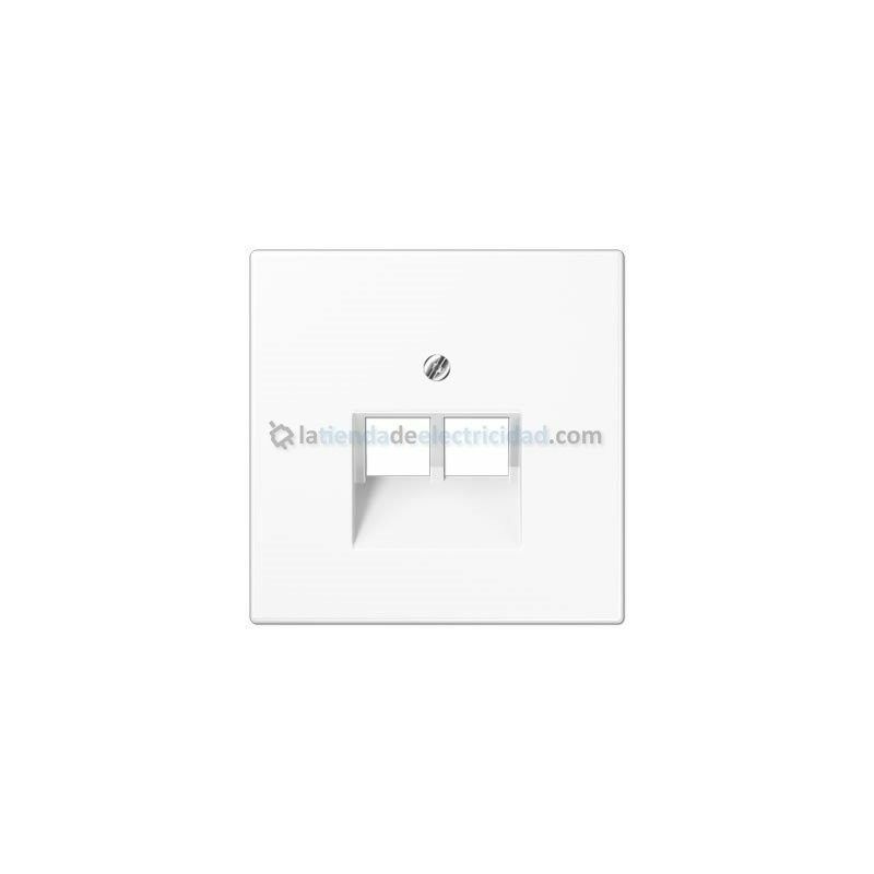 foto del prodotto doppia copertura per telefono o presa dati rj11 rj45 white jung ls 969 2 ua ww