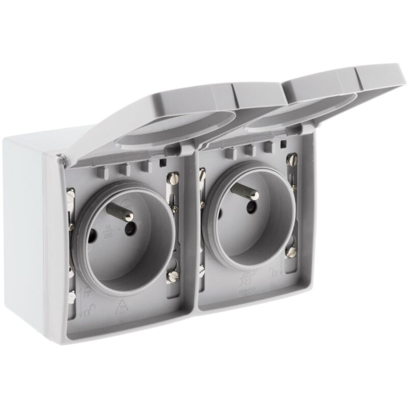 foto del prodotto doppia presa 16a 2p t impermeabile ip55 orok
