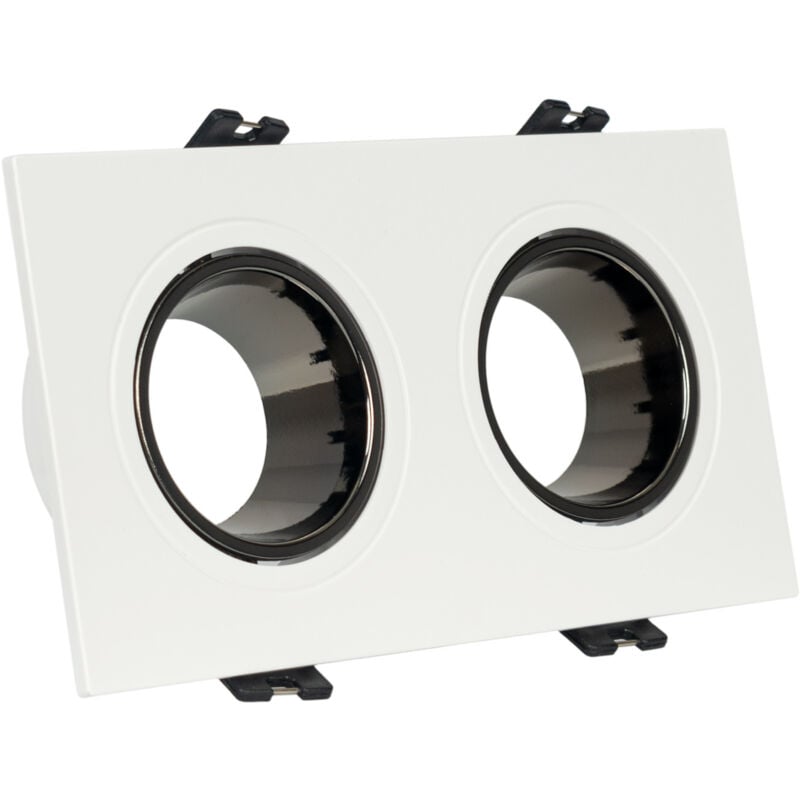 foto del prodotto doppio anello downlight quadrato basculante gu10 mr16 basso