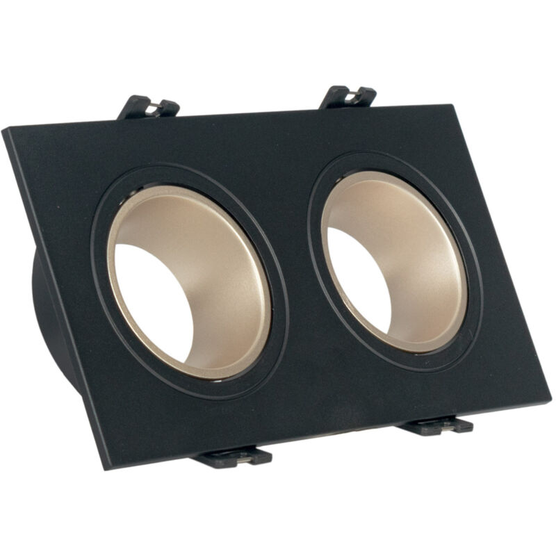 foto del prodotto doppio anello downlight quadrato basculante gu10 mr16 basso
