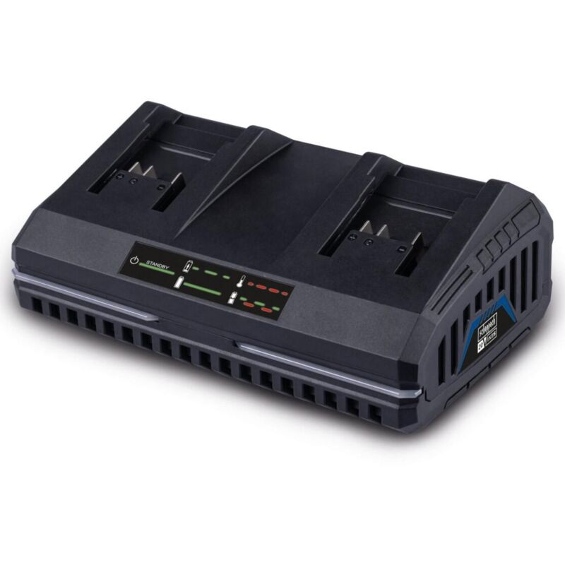 foto del prodotto doppio caricabatteria 20v per batterie 2.0 4.0 ah serie ixes scheppach sdbc2.4a