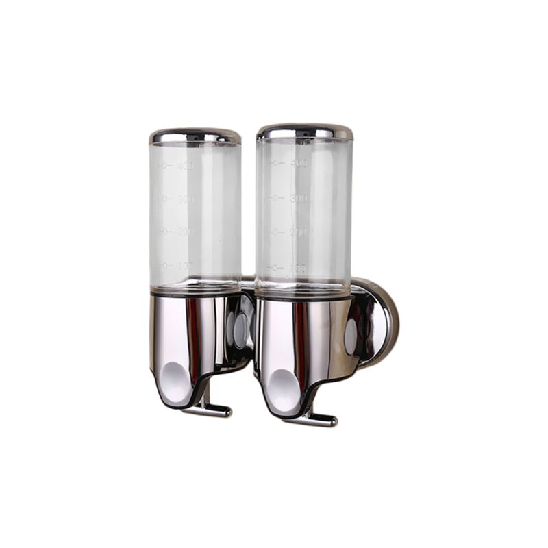 foto del prodotto doppio dispenser sapone e shampoo 2 x 500 ml professionale trasparente