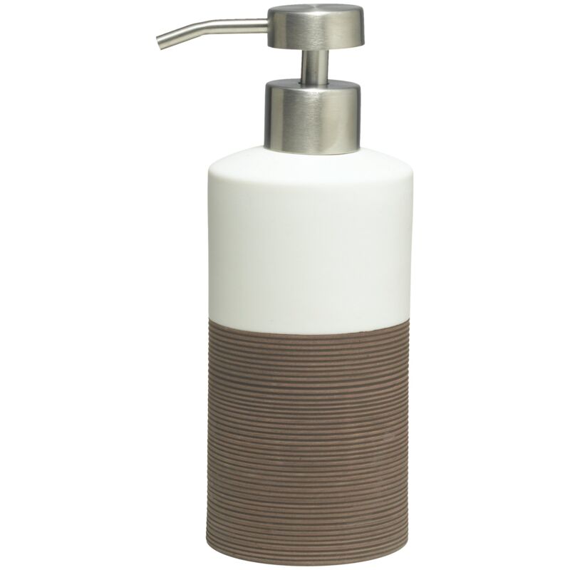 foto del prodotto doppio distributore di sapone, porcellana, marrone, 6.7 x 8.5 x 18 cm sealskin