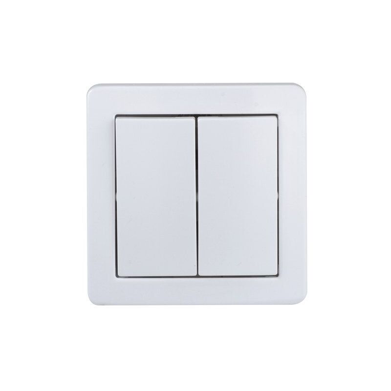 foto del prodotto doppio interruttore a due vie completo per montaggio superficiale schneider electric alrea, bianco schneider electric