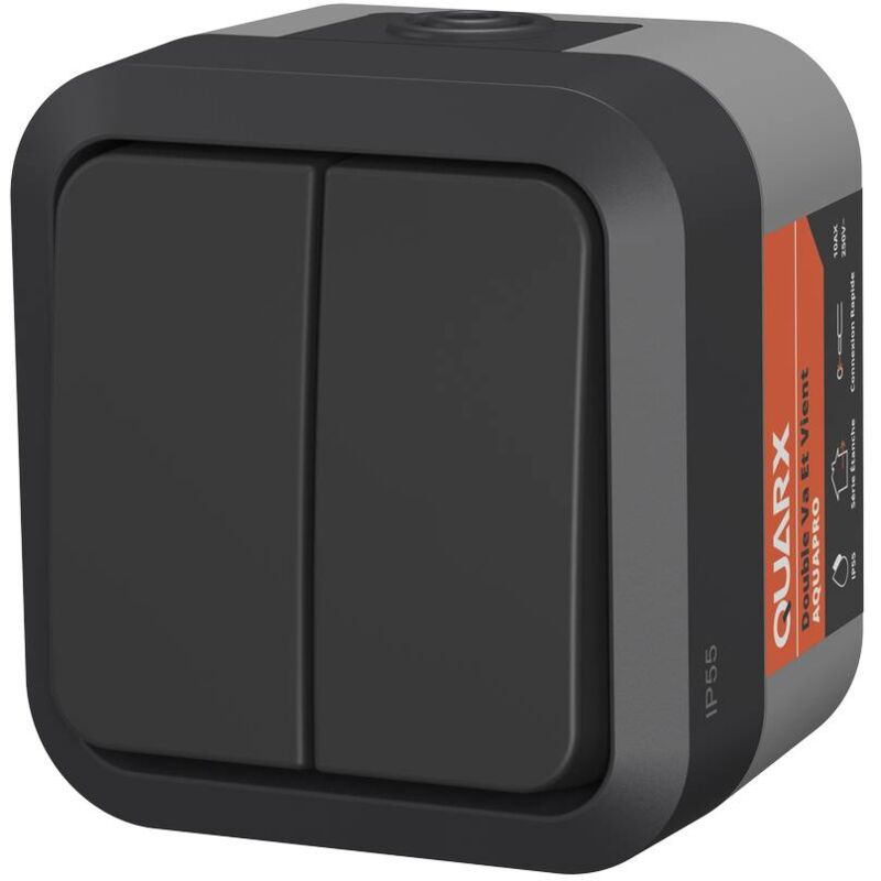foto del prodotto doppio interruttore aquapro 250v, 10ax quarx