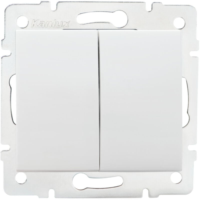 foto del prodotto doppio interruttore infisso bianco 2 levieri 71x71mm