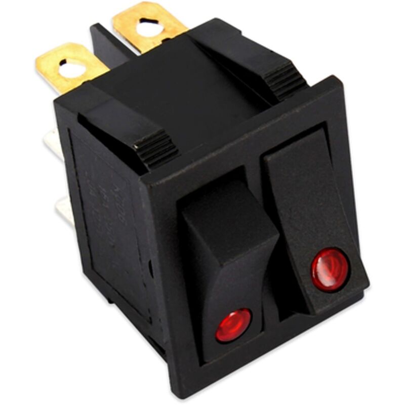 foto del prodotto doppio interruttore led rosso luminoso 0 1 6c bistecchiere e vari usi universale