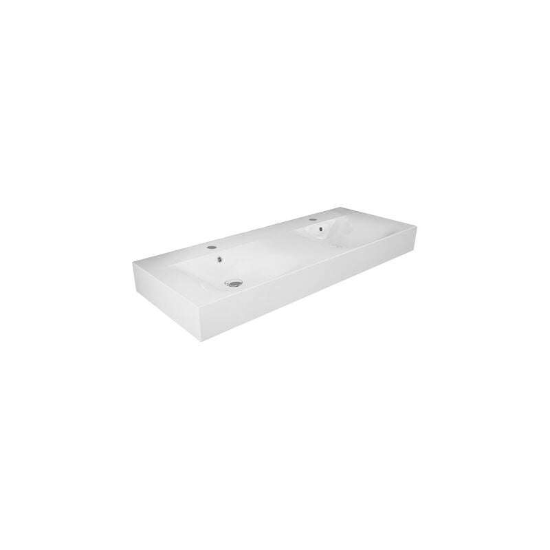 foto del prodotto doppio lavabo sospeso l120 cm serie des con foro per rubinetto