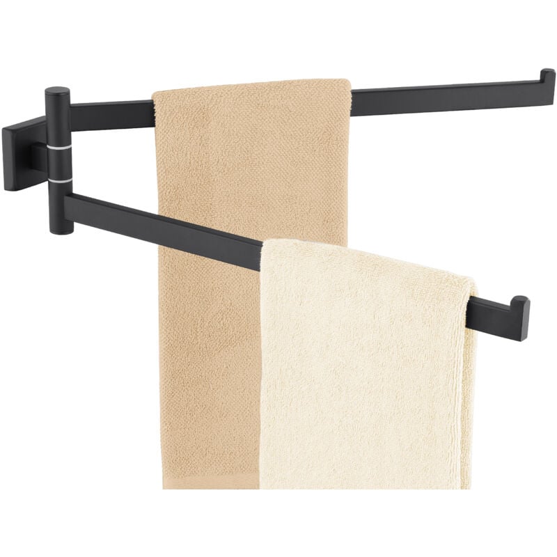 immagine 0 del prodotto doppio portasciugamani bagnoportasciugamani da parete 40cmportasciugamani acier inossidabilebarra porta asciugamani bagno, nero auralum max