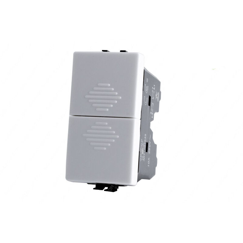 foto del prodotto doppio pulsante compatibile con matix tasto interruttore saliscendi 1p 10a 220v bianco