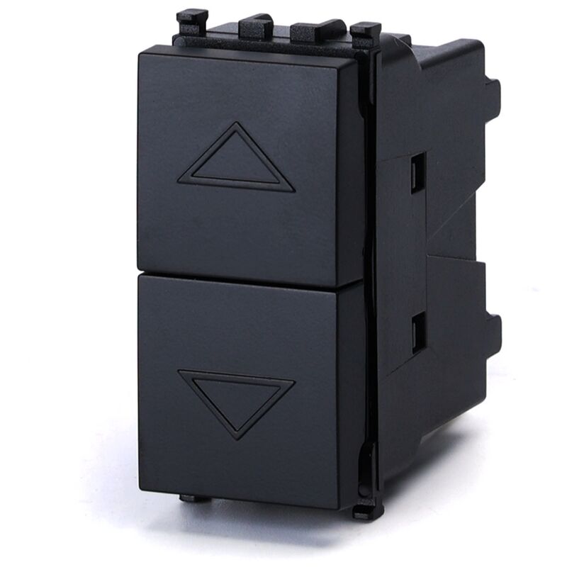 foto del prodotto doppio pulsante con frecce 10a nero compatibile anche con vimar plana