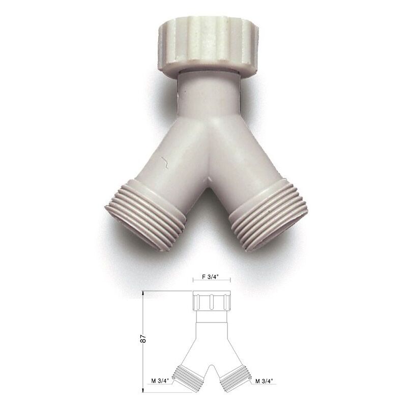 foto del prodotto doppio raccordo di carico in hostaform per lavatrice 784000pb