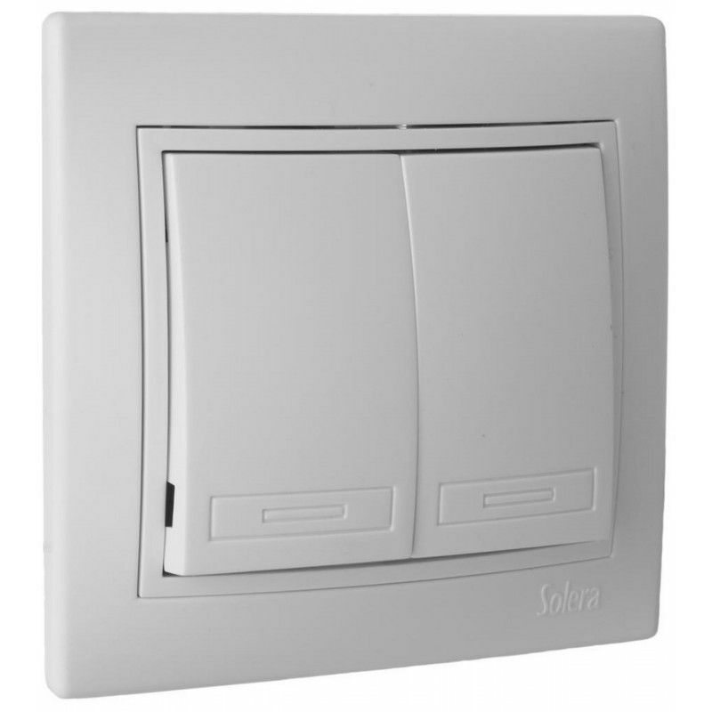 foto del prodotto doppio utente interruttore 10ax 250v serie europa bianco solera