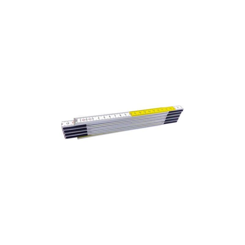 foto del prodotto doppiometro legno hand bianco giallo decimetri rossi mt 2