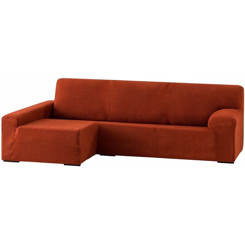 foto del prodotto dorian chaise longue bielastico sinistra, vista frontale, ciniglia, arancione, 240 cm eysa italia