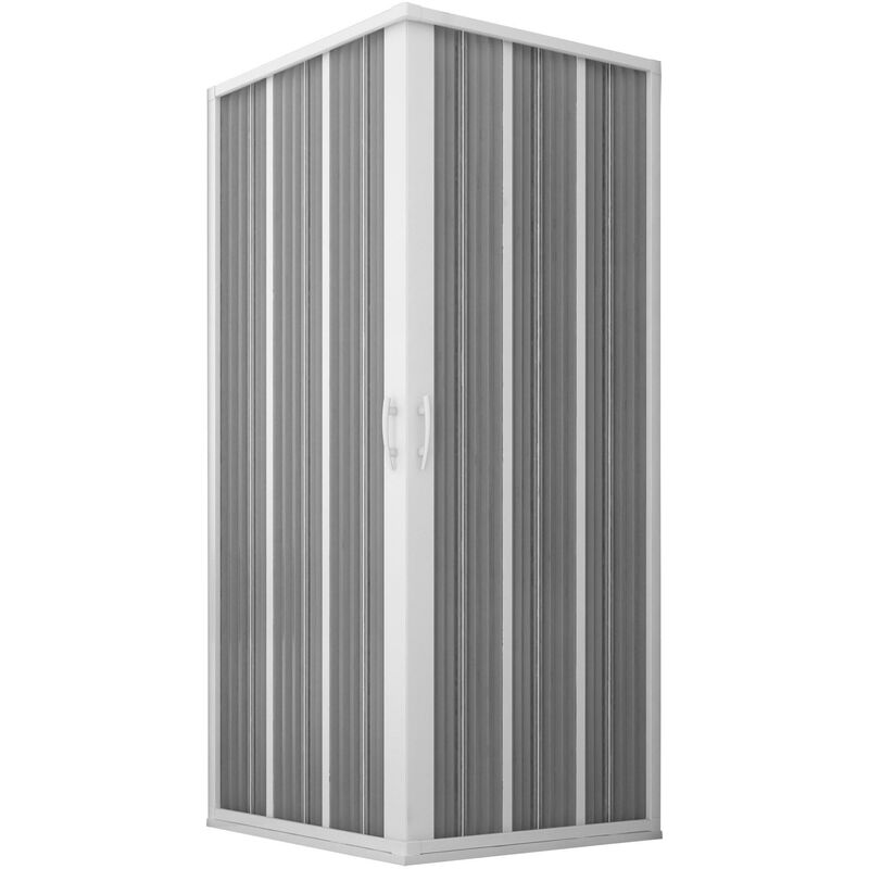 foto del prodotto dorini box doccia angolare 80x100 cm 2 ante a soffietto in pvc apertura centrale h185 cm bianco