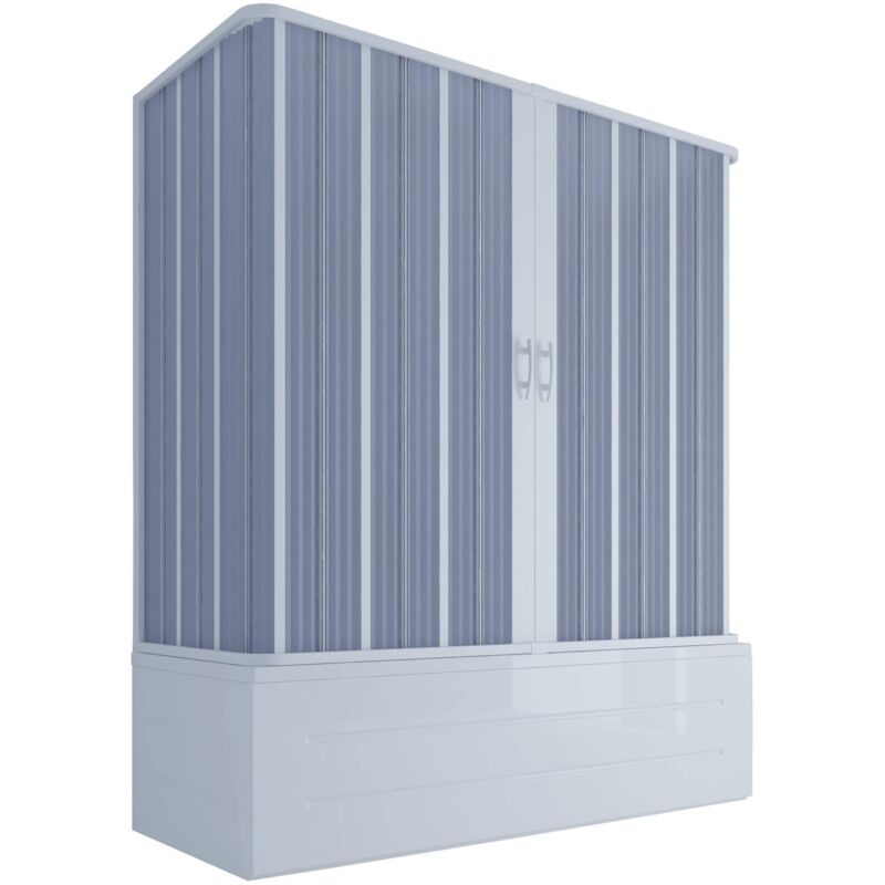 foto del prodotto dorini sopravasca 3 lati 70x170x70 cm 2 ante a soffietto in pvc apertura centrale h150 cm bianco