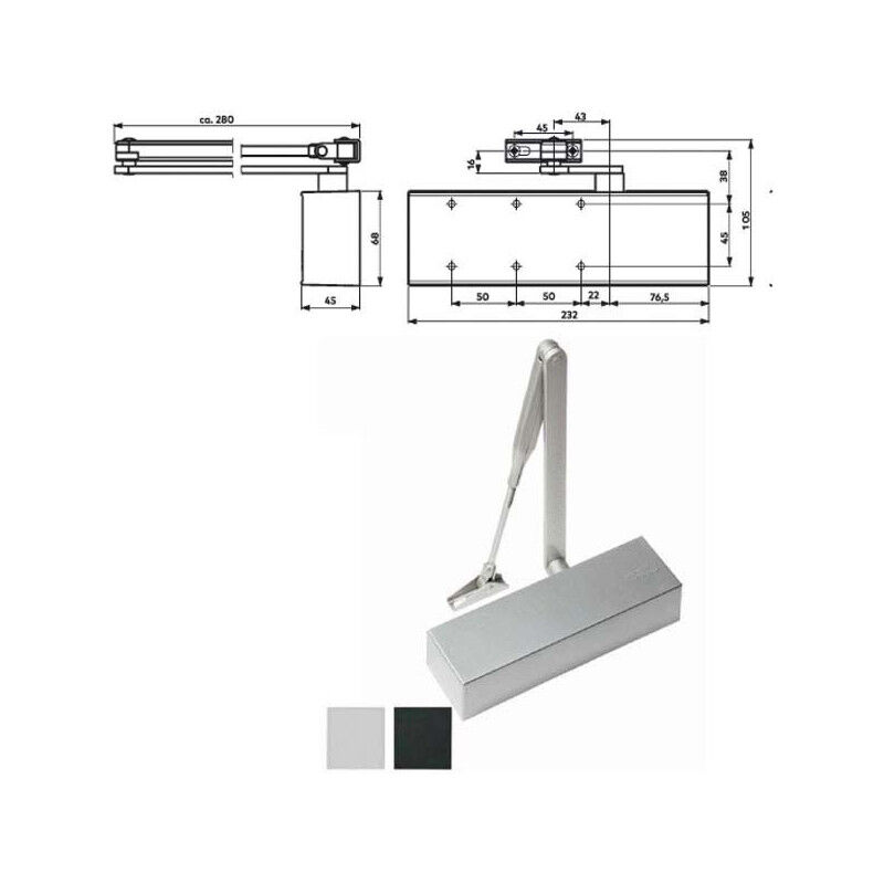 foto del prodotto dorma chiudiporta aerodinamico argento ts 71