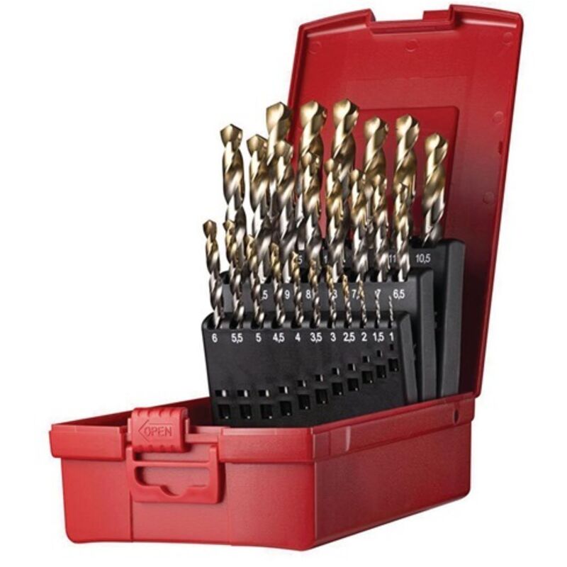 foto del prodotto dormer - set di punte elicoidali a095 din 338 tipo n d.1-13x0,5 mm hss 25 pezzi ku.-kass.