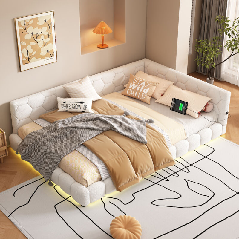 foto del prodotto dormeuse, chaise longue 140200 cm, divano letto, letto con rete a doghe senza materasso , luce ambientale a 16 colori, porta usb, tipo c, materiale