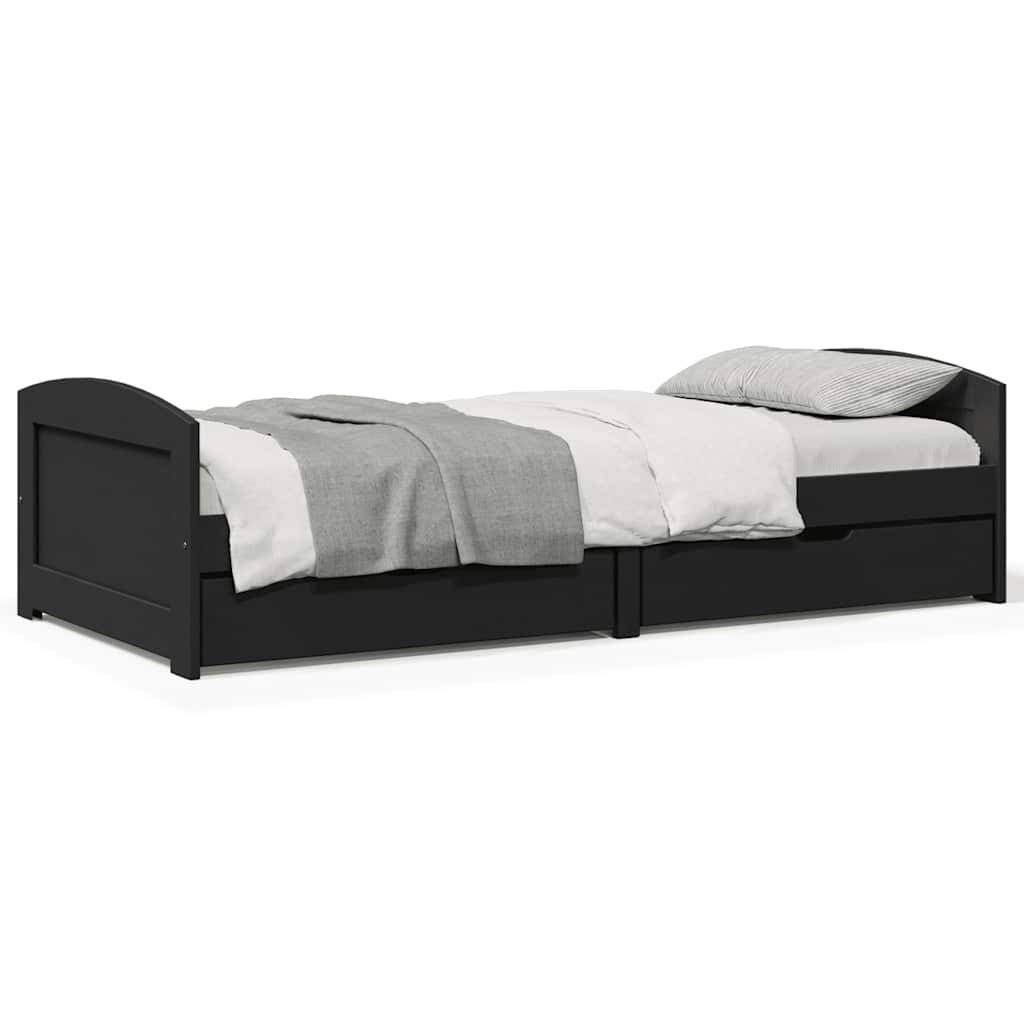 foto del prodotto dormeuse con 2 cassetti senza materasso nero 90x200 cm irun