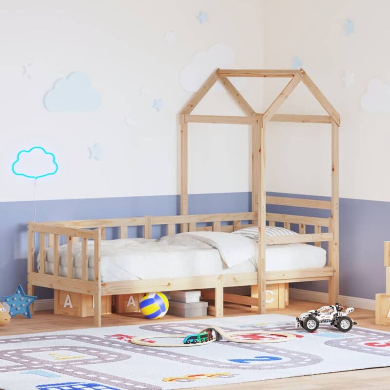 foto del prodotto dormeuse con tetto 90x200 cm in legno massello di pino vidaxl