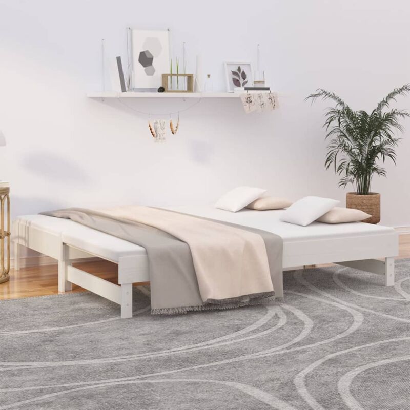 foto del prodotto dormeuse estraibile bianca 2x 75x190 cm legno massello di pino