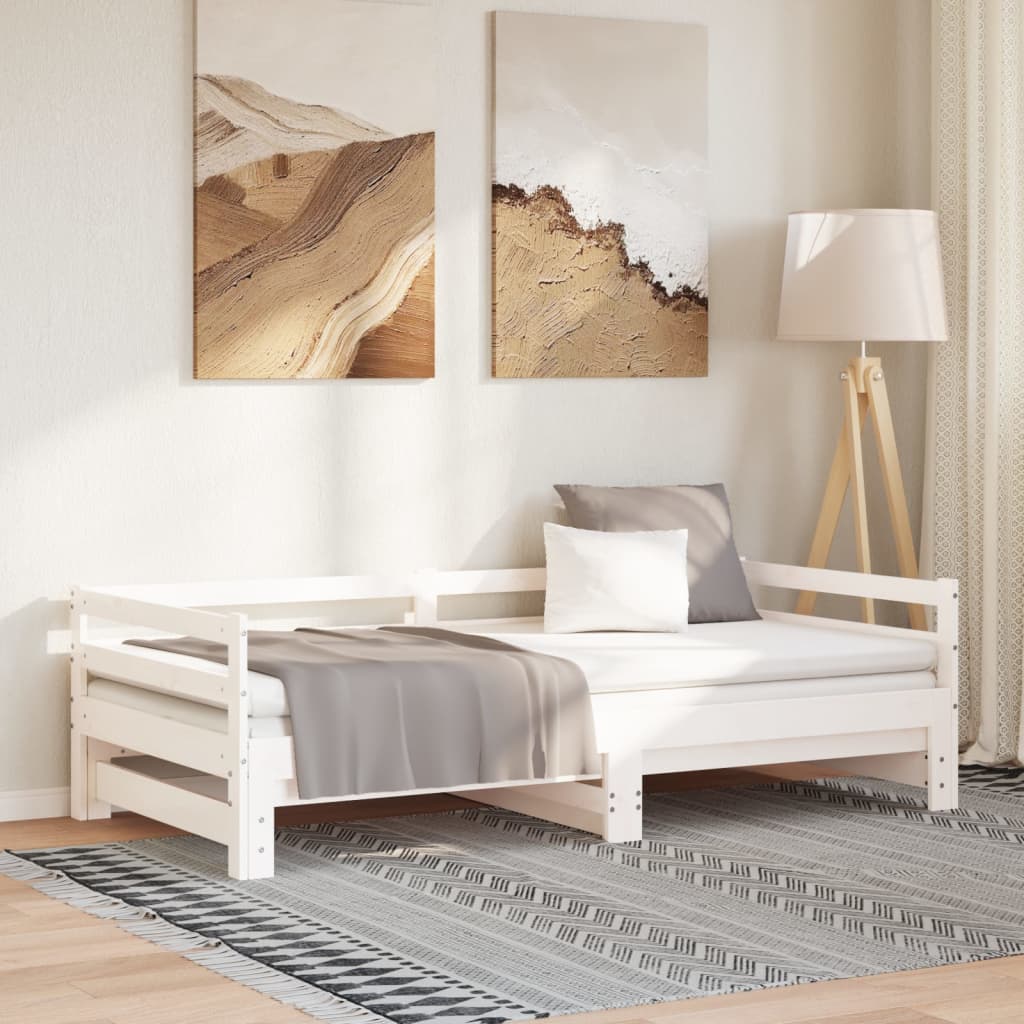 foto del prodotto dormeuse estraibile bianca 2x 90x190 cm legno massello di pino cod mxl 54232