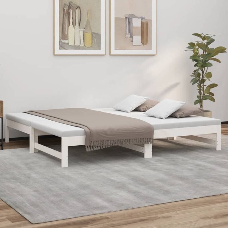 foto del prodotto dormeuse estraibile bianca 2x 90x190 cm legno massello di pino vidaxl