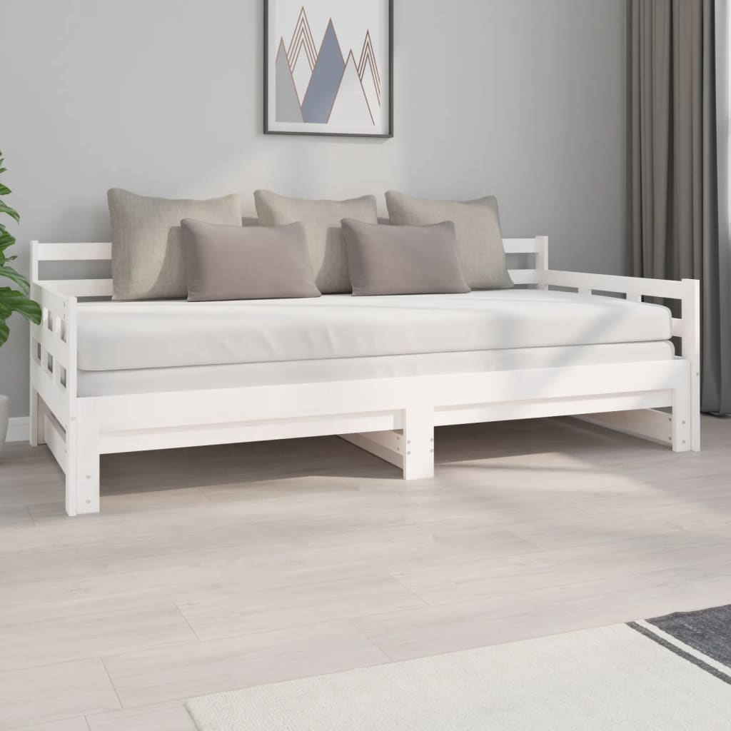 foto del prodotto dormeuse estraibile bianca legno massello di pino 2x 90x200 cm cod mxl 59365