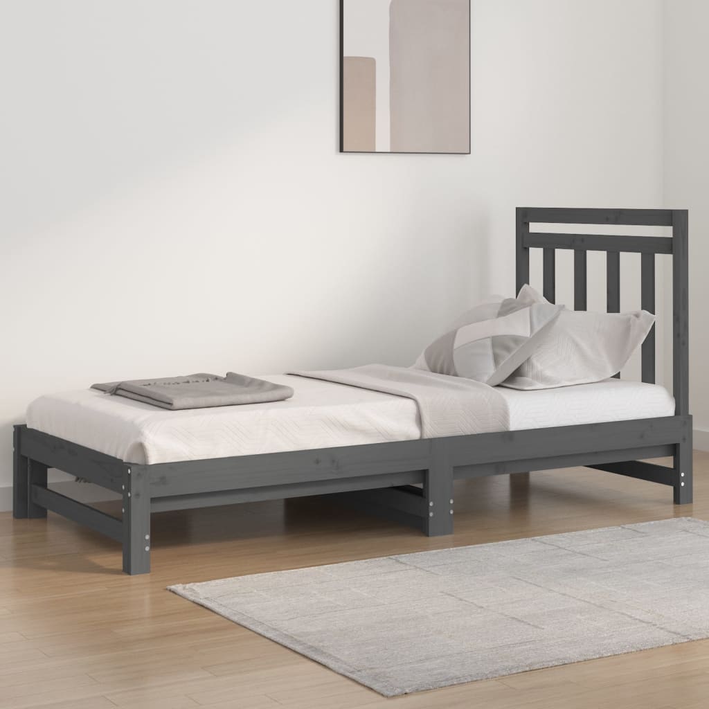 foto del prodotto dormeuse estraibile grigia 2x 90x200 cm legno massello di pino cod mxl 58073