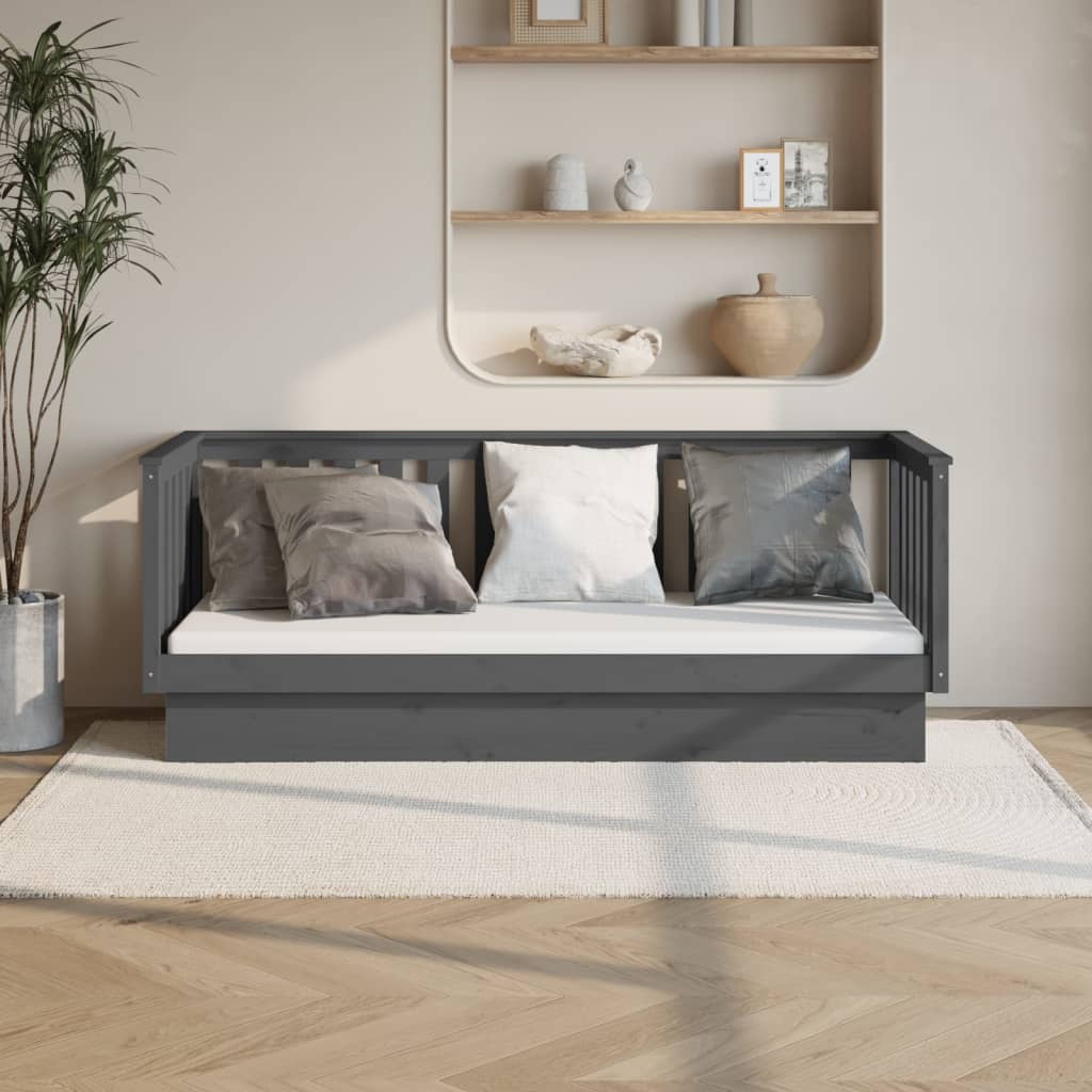 foto del prodotto dormeuse grigia 75x190 cm in legno massello di pino cod mxl 63804