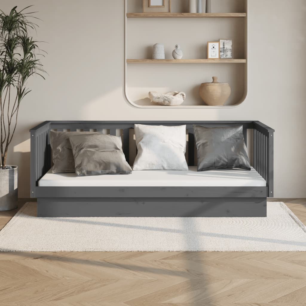 foto del prodotto dormeuse grigia 90x200 cm in legno massello di pino cod mxl 63800