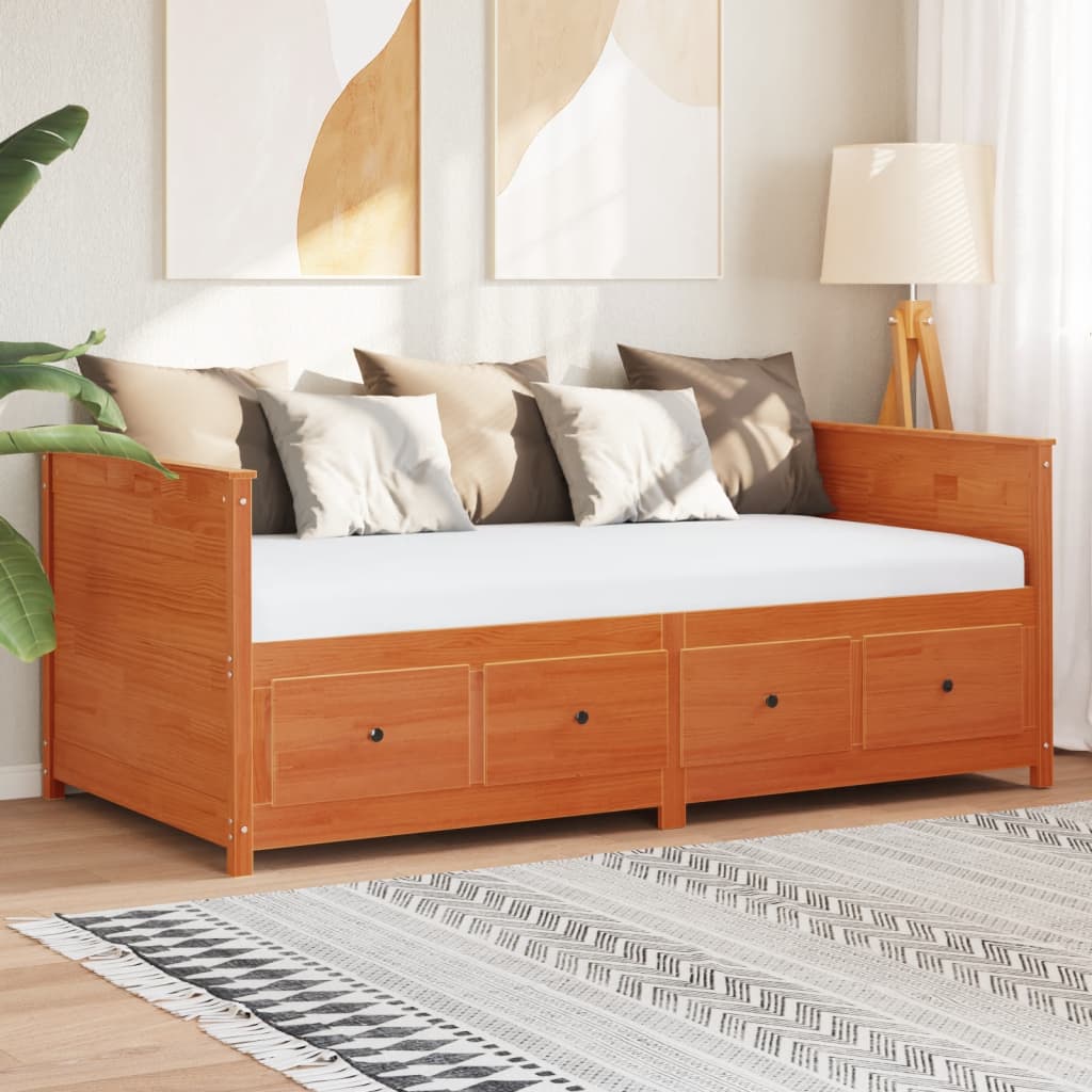 foto del prodotto dormeuse marrone cera 100x200 cm in legno massello di pinocod mxl 87525