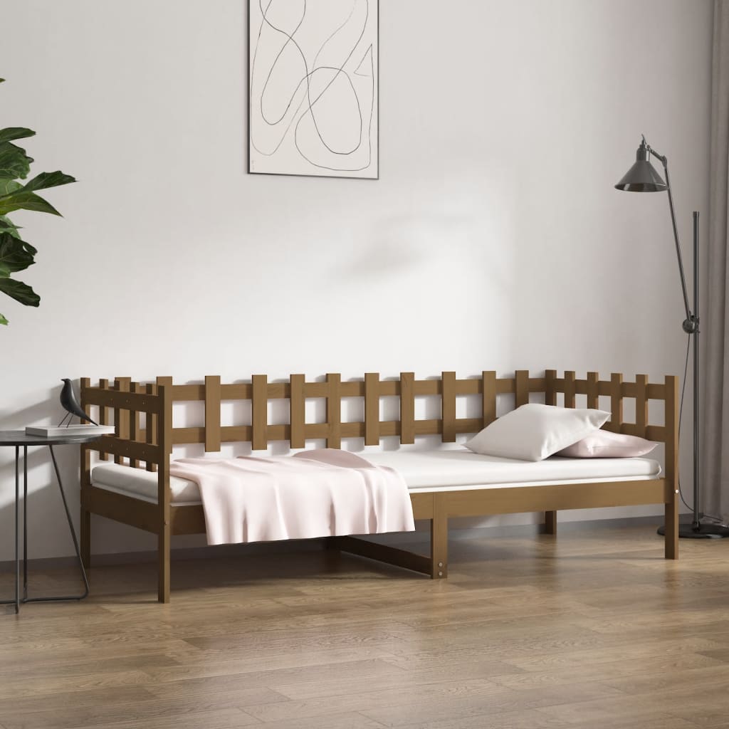 foto del prodotto dormeuse marrone miele 90x200 cm in legno massello di pino
