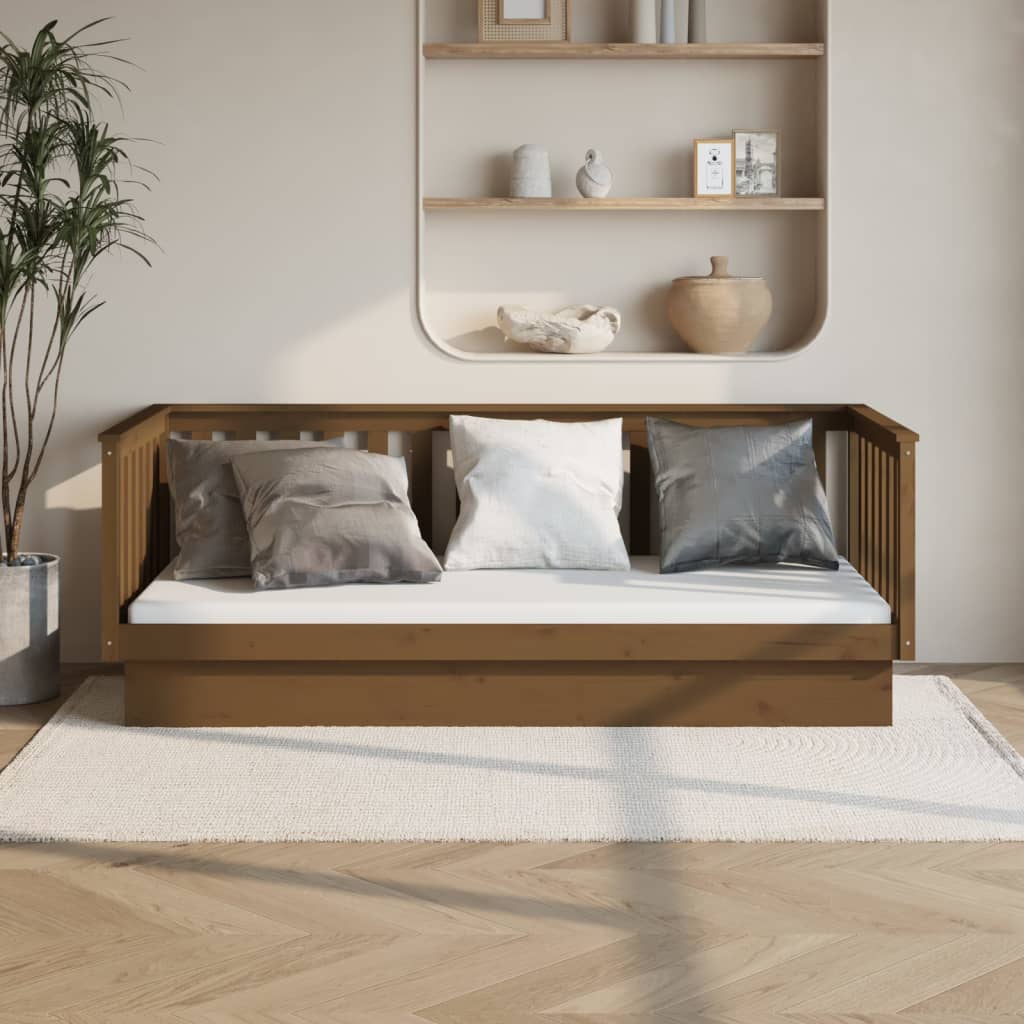 foto del prodotto dormeuse marrone miele 90x200 cm in legno massello di pino cod mxl 31601