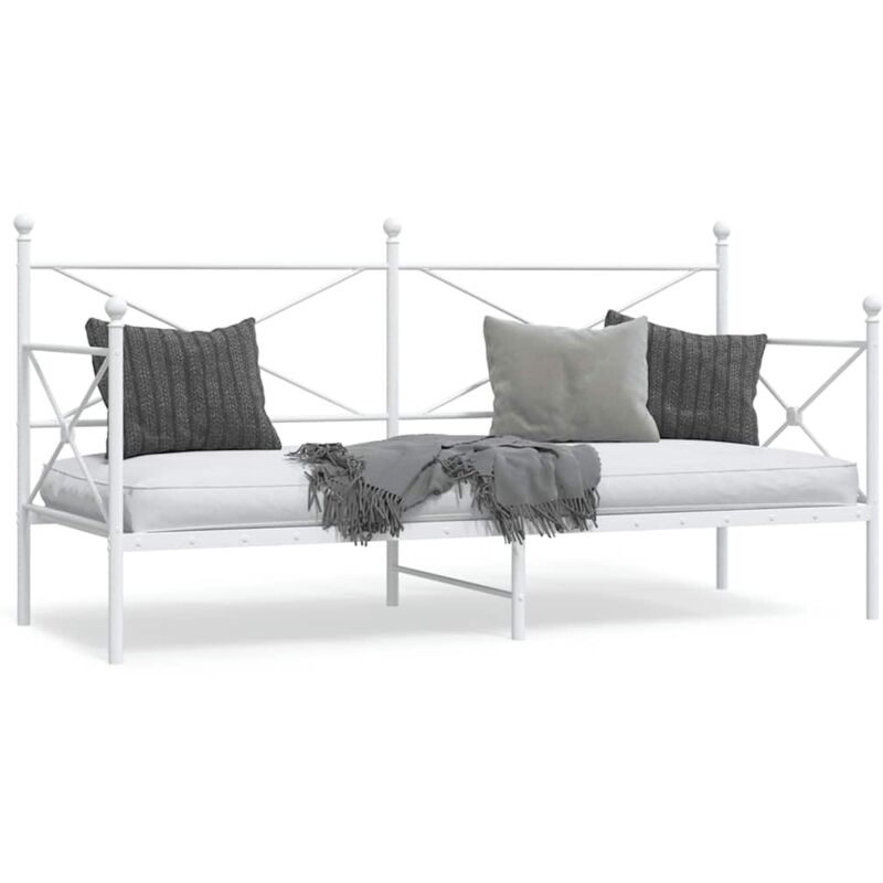 foto del prodotto dormeuse senza materasso bianco 80x200 cm in acciaio - vidaxl