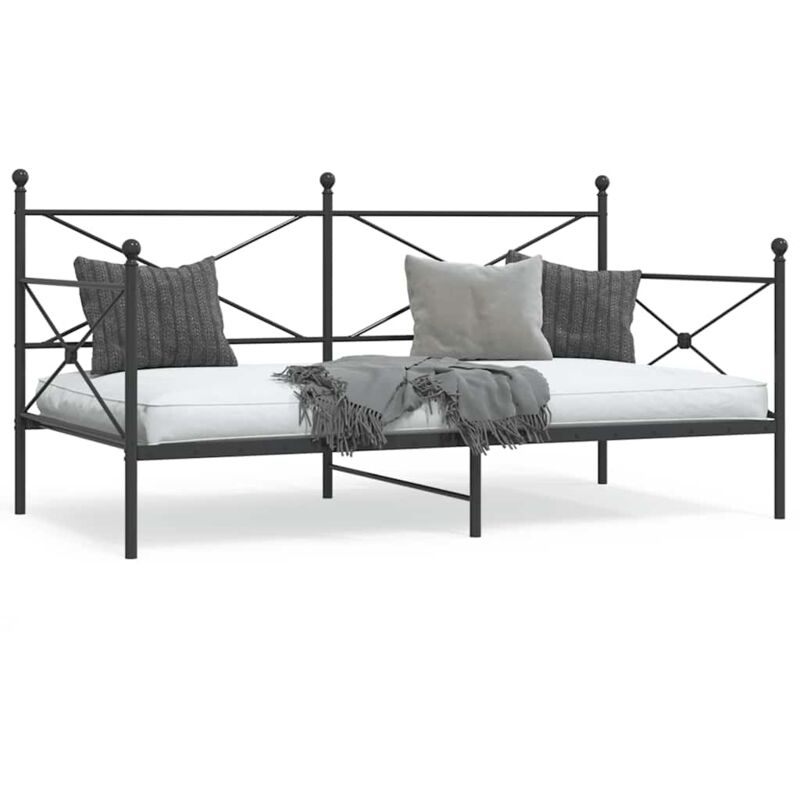 foto del prodotto dormeuse senza materasso nero 100x200 cm in acciaio vidaxl