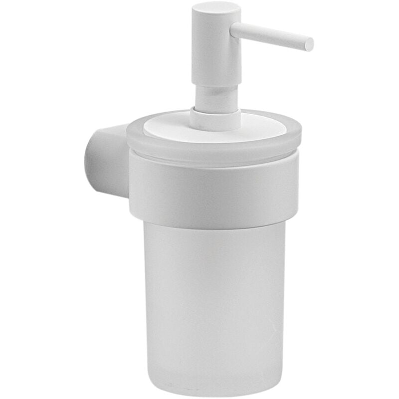 foto del prodotto dosasapone con erogatore in plastica da muro in ottone e cromall pi81 gedy serie pirenei bianco opaco