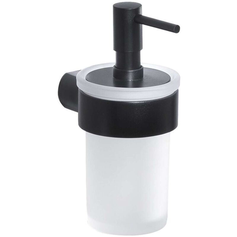 foto del prodotto dosasapone con erogatore in plastica da muro in ottone e cromall pi81 gedy serie pirenei nero opaco