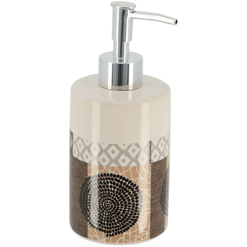 foto del prodotto dosatore di sapone stampato rotondo in dolomite 320 ml masai tendance