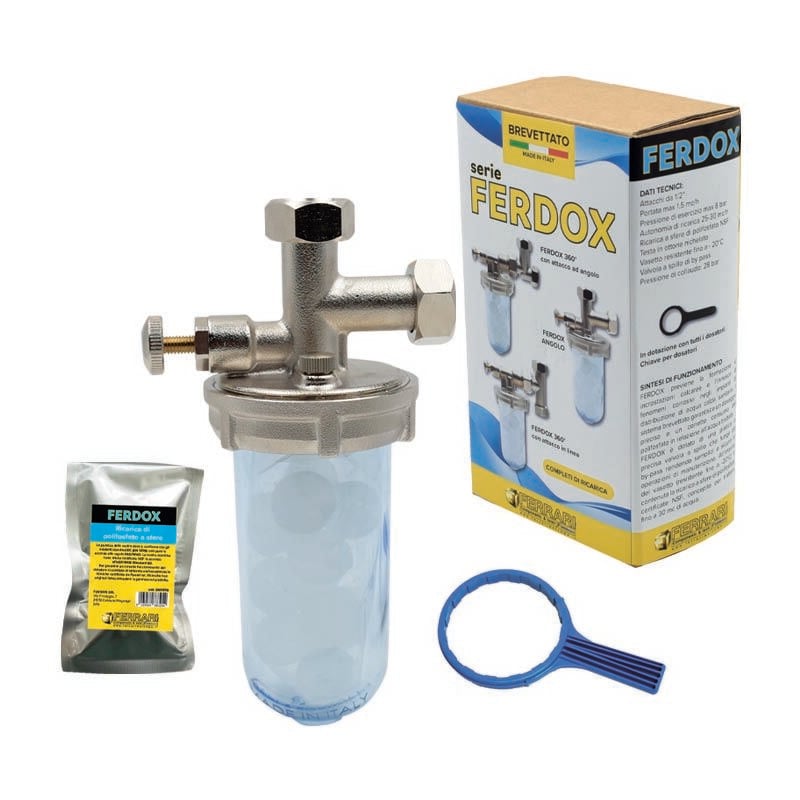 foto del prodotto dosatore proporzionale di polifosfati a sfere con by pass ferdox angolo fisso