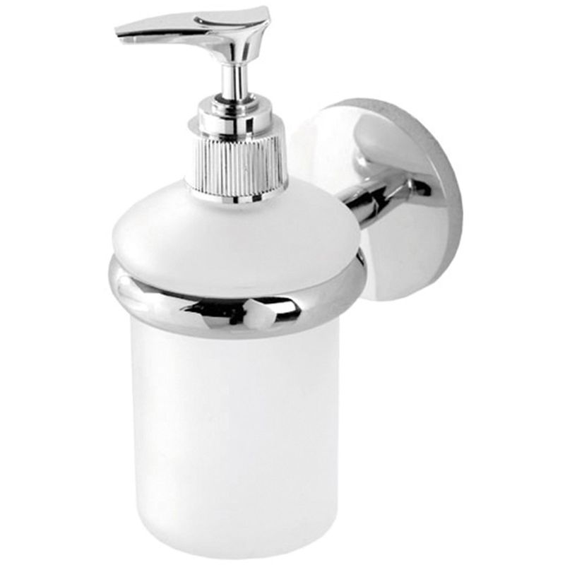 foto del prodotto dosatore sapone liquido a muro in vetro satinato e acciaio cromato bora
